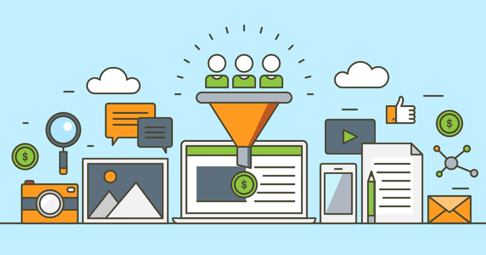 B2B marketing funnel diagram