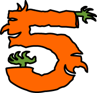 Zombie arms in the shape of the #5