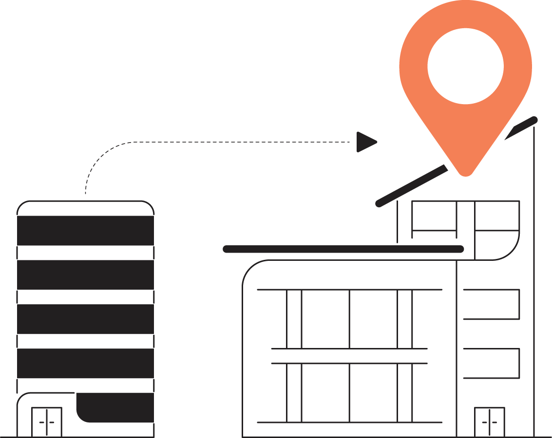 Illustration of business changing address Illustration of business changing address